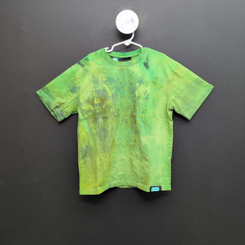 Rexy Tie Dye Cotton Short Sleeve Crew Neck Boys T Shirt Size 8 Lime Green